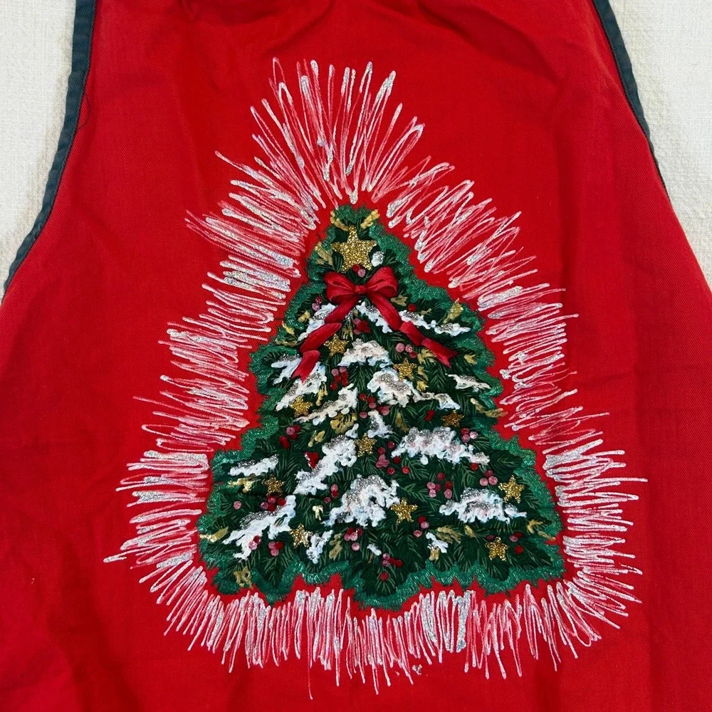Lot of 4 Vintage Apron Liz Lauter Denim Cackleberry Home Egg Apron Christmas
